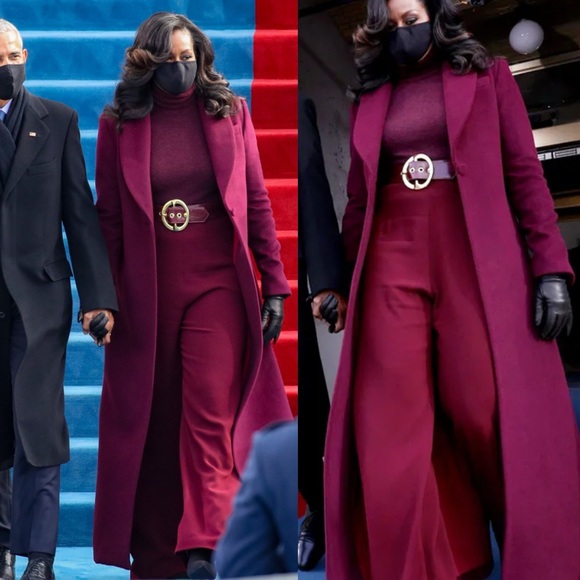 Zara NWT Tailored Eggplant Elegant Women's Dress Coat with Gold Buttons Sz M - Picture 2 of 3